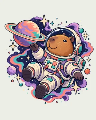 Cosmic Capybara — approved TSHIRTUK artwork